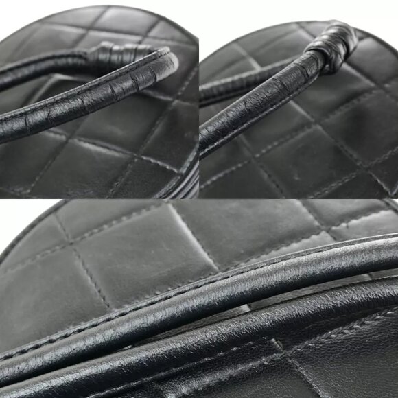 CHANEL CC Logo Matelasse Tassel Mini Shoulder Bag Leather Black Vintage 620RK934 - Picture 3 of 16